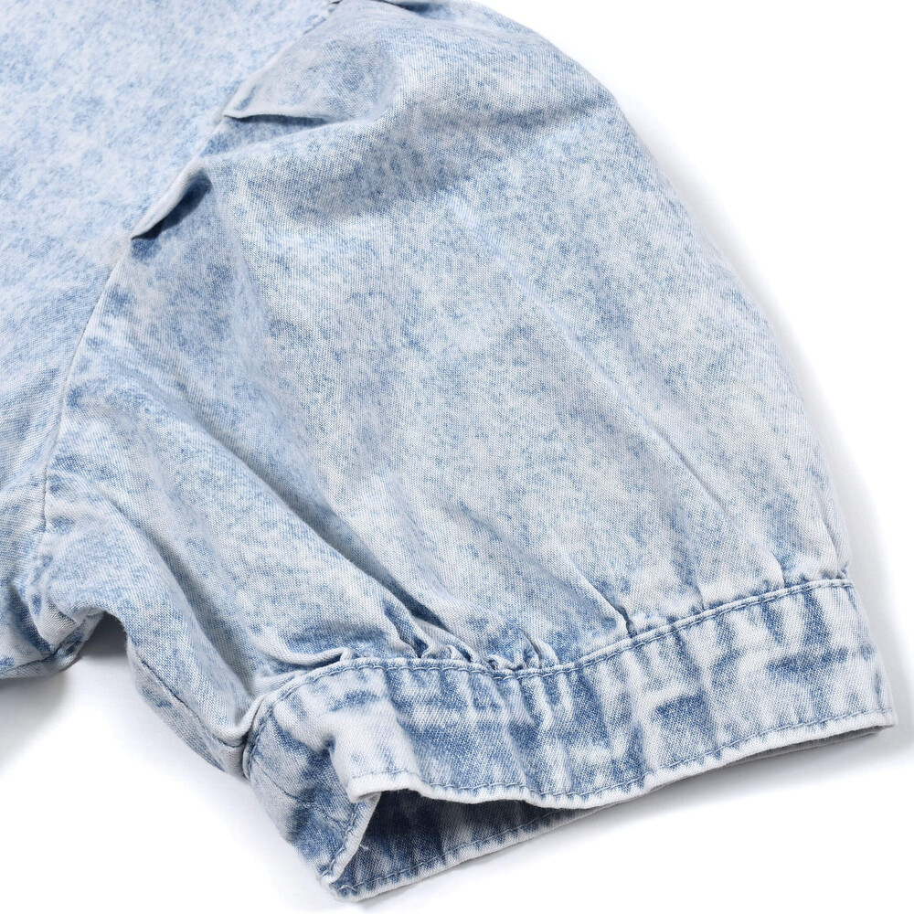 Ziddy 130 160cm パフスリーブ デニム ワンピース 130cm ネイビー ワンピース 子供服べべの公式通販サイト Bebe Mall