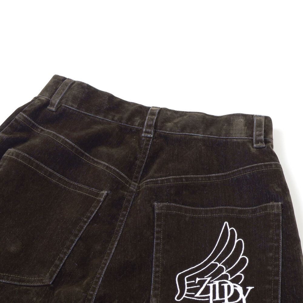 フロッキーワイドデニム(130~160cm) ブラウン 130cm