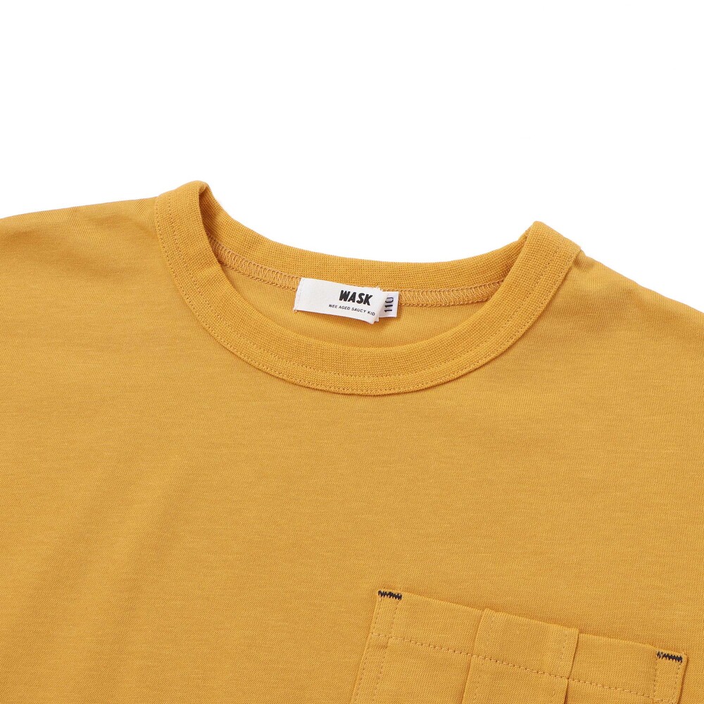 ワークポケット半袖Tシャツ&袖ロゴロンTセット(100~160cm) イエロー 100cm