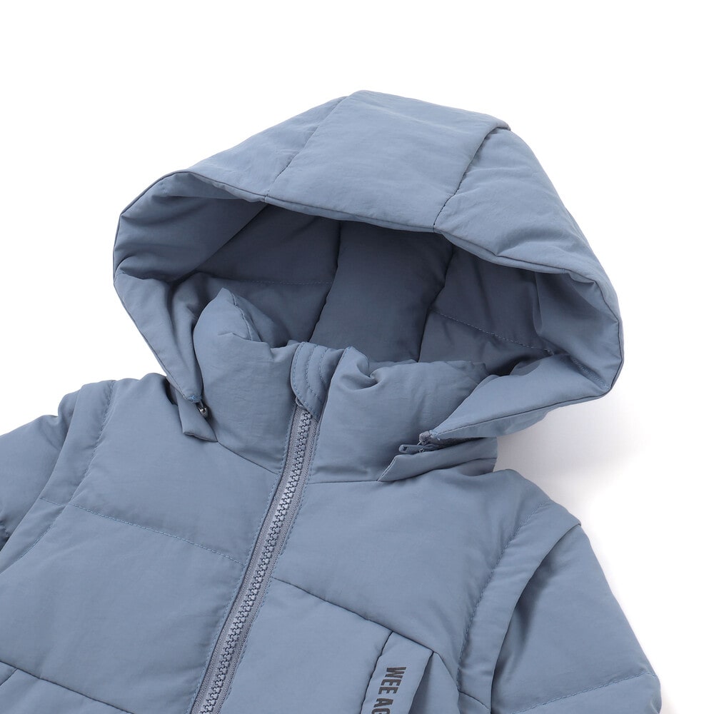 袖・フードタ取り外しダウンジャケット(110~160cm) ブルー 110cm