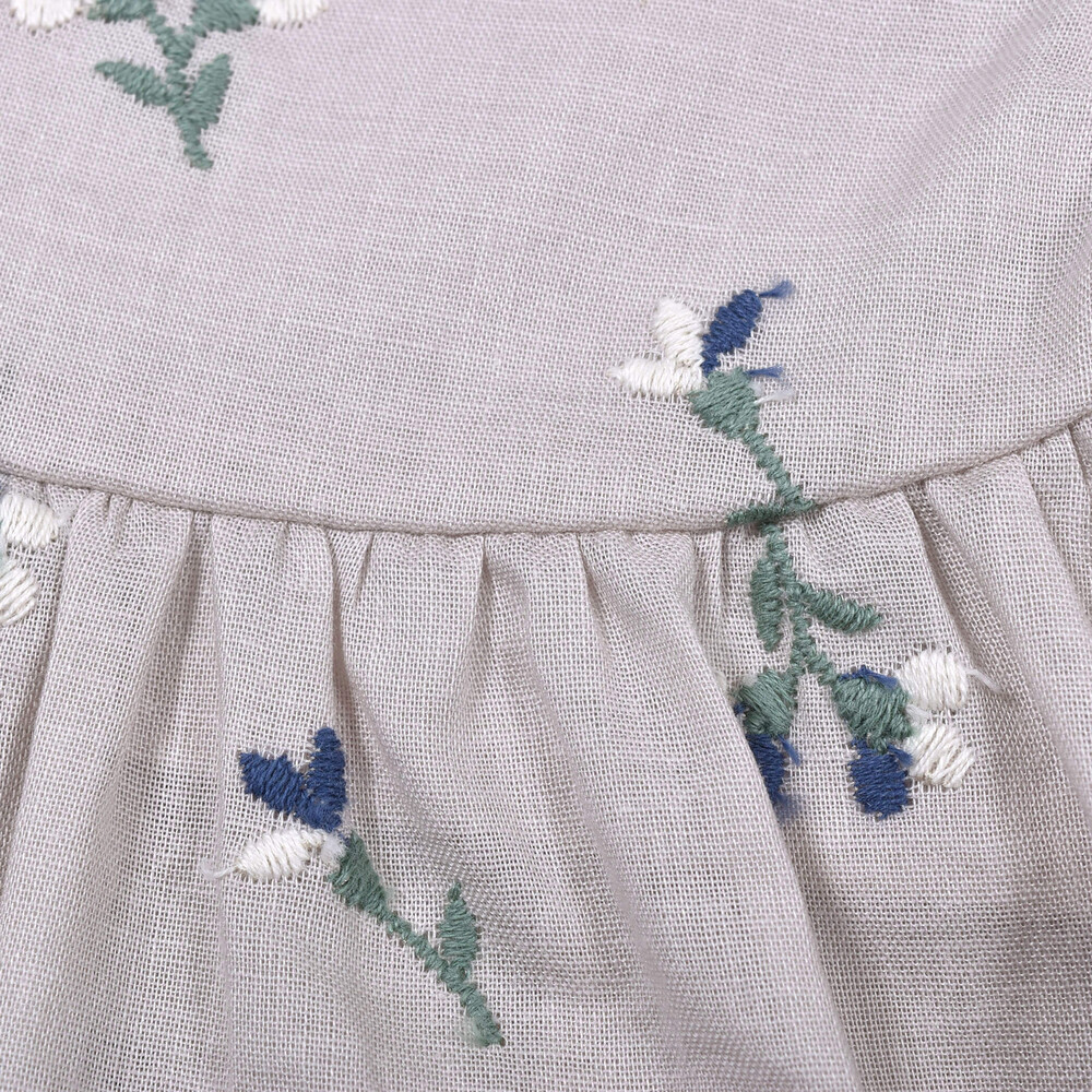 【 お揃い 】 日本製 ボイルガーゼ コットン フラワー 刺繍 ブルマ付き ワンピース ベビー (70~90cm) ピンク系 S(70~80cm)
