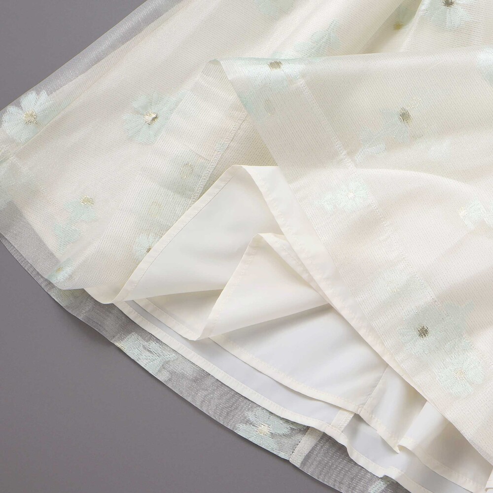 ラメオーガンジーフラワージャンパースカート(100~130cm) グリーン系 100cm