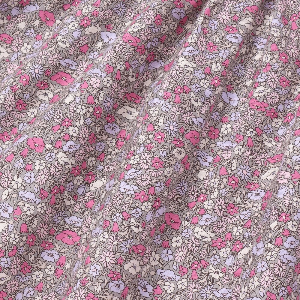 【日本製】【お揃い】リバティプリント(PETAL & DAISY) ジャンパースカート(90~140cm) ネイビー系 90cm