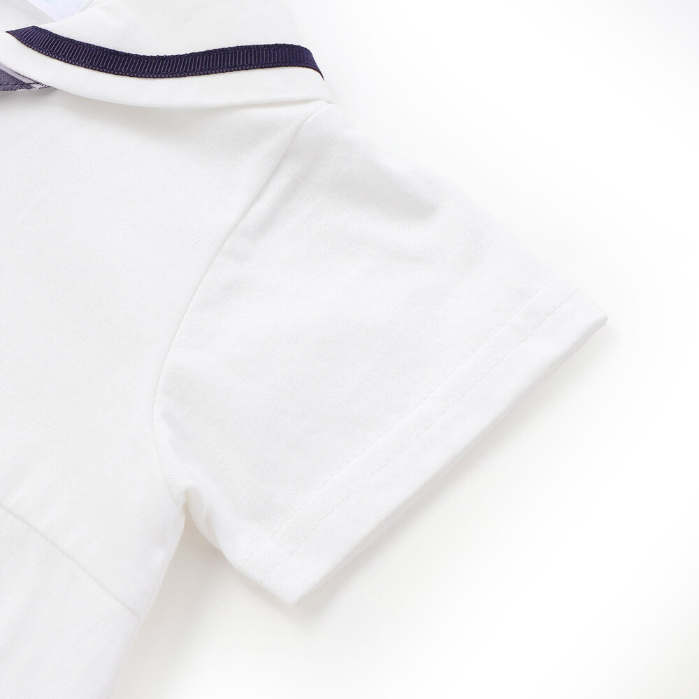 【お揃い】天竺セーラーネクタイ付き2WAYオールベビー(50~75cm) ホワイト ワンサイズ