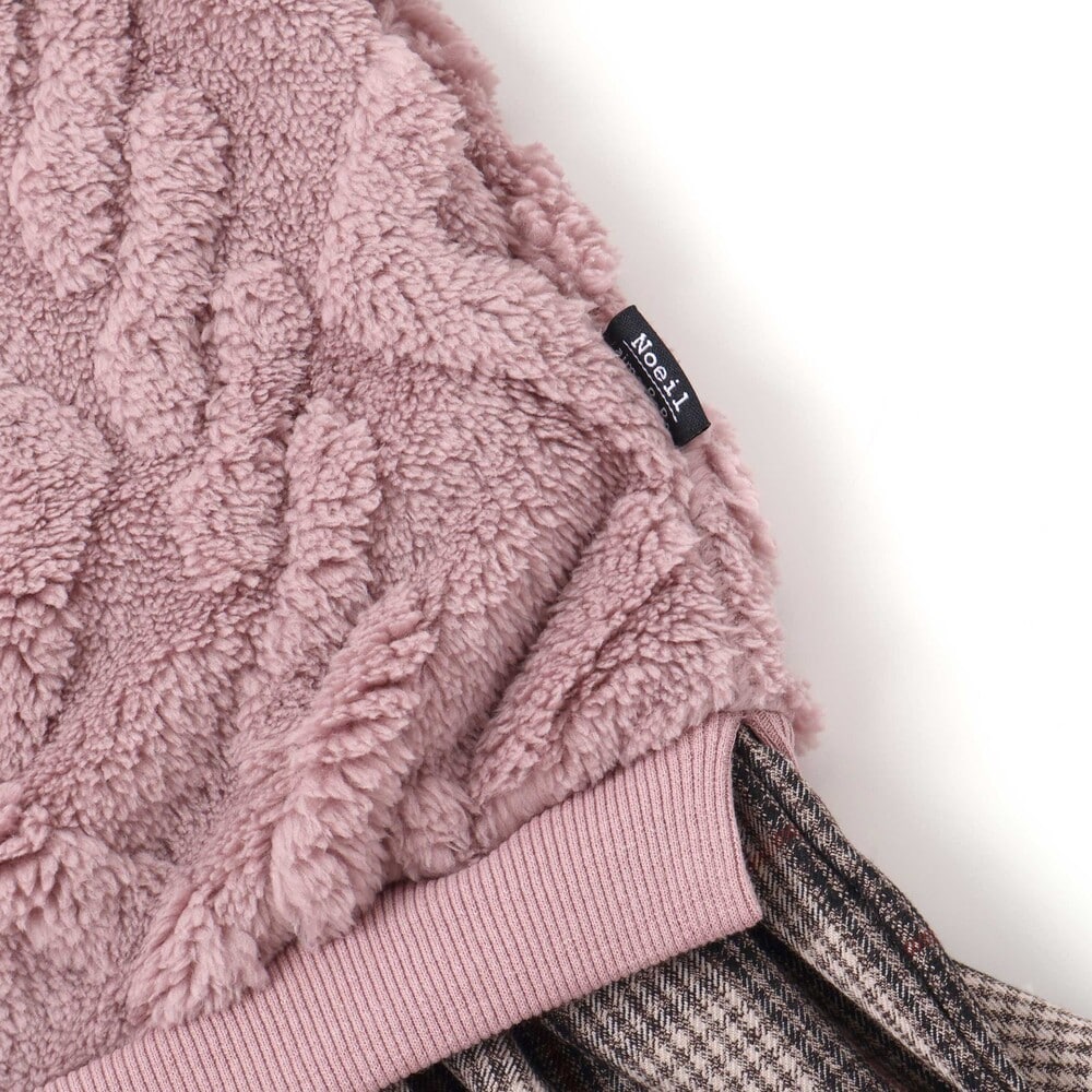 【お揃い】ケーブルボアxタータンチェックワンピース(80~130cm) オフホワイト 80cm