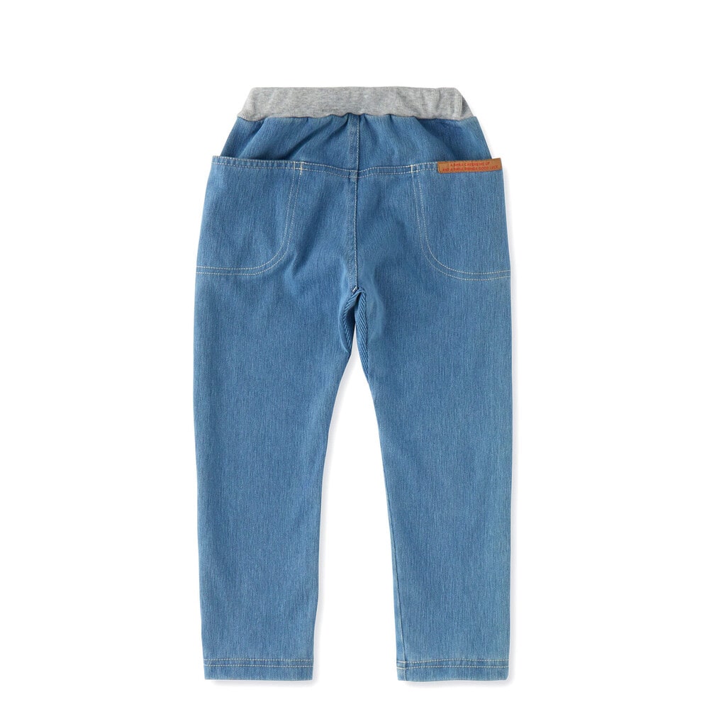 ニットデニムガゼットクロッチテーパードパンツ(80~130cm)(80cm