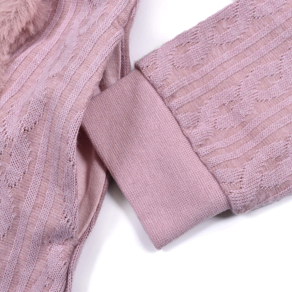 うさぎ パッチ ケーブル 接結 ワンピース (80~130cm) オフホワイト 110cm