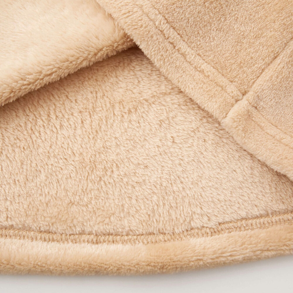 アニマルウサギクマネコモコモコボアドッキング肩フリルワンピース(80~130cm) ベージュ(クマ) 80cm