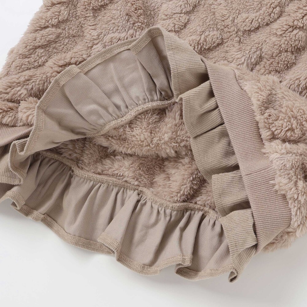 【お揃い】天使の羽もこもこケーブルボアワンピース(80~130cm) オフホワイト 80cm