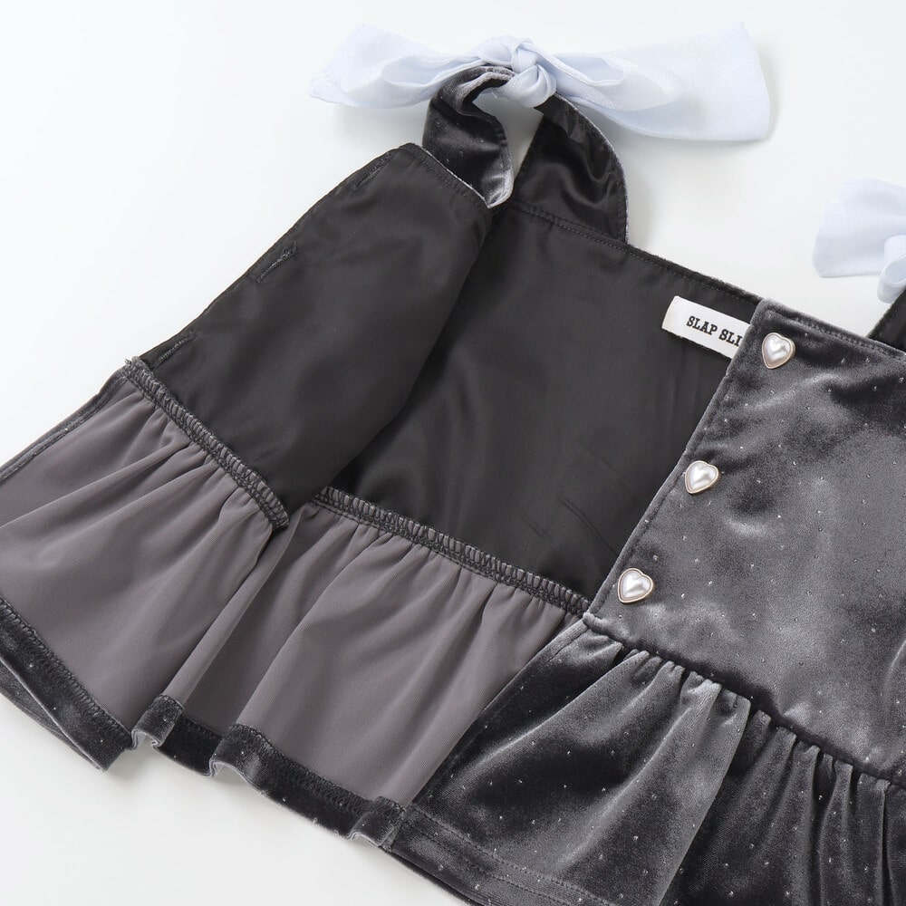 きらめくラメドットベロアビスチェセットアップ(90~130cm) ブラウン 90cm