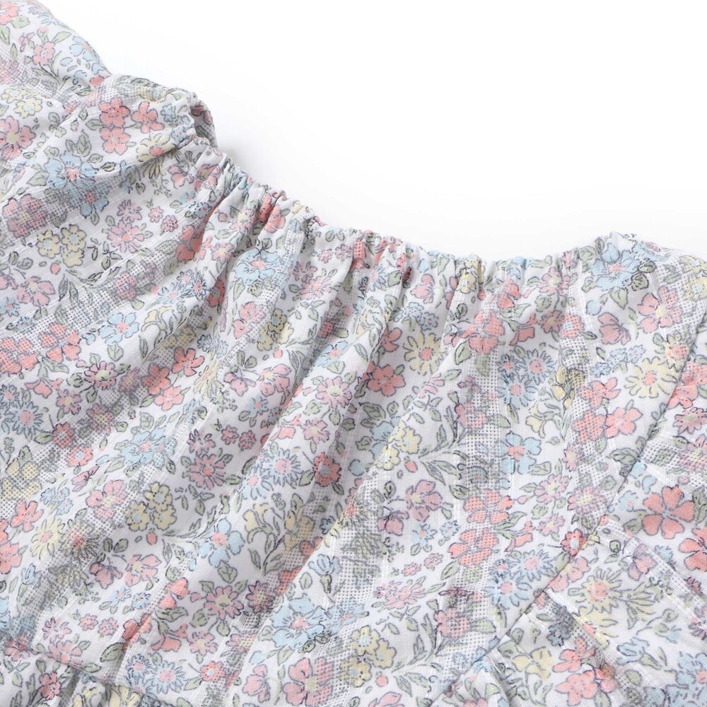 花柄チュニック+ショーパンセットアップ(80~130cm) イエロー系 80cm