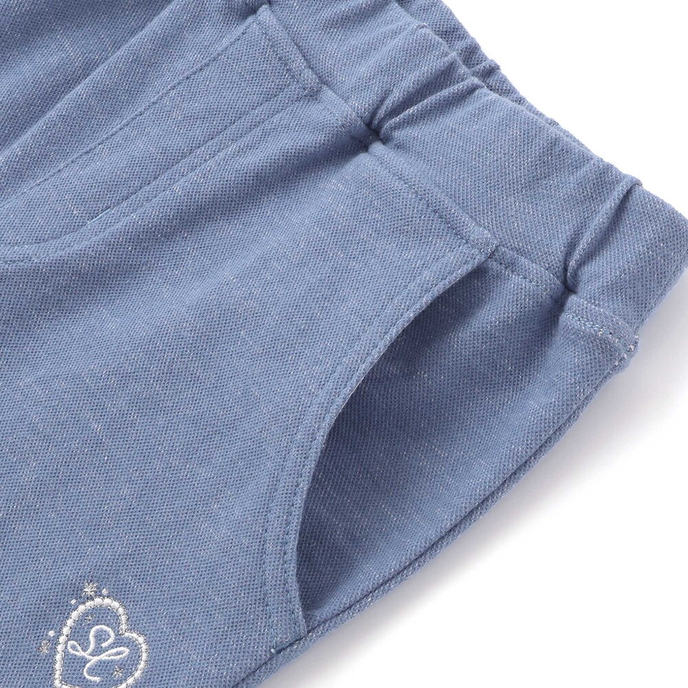 裾折り返しレース7分丈ツイルパンツ(80~120cm) パープル 80cm