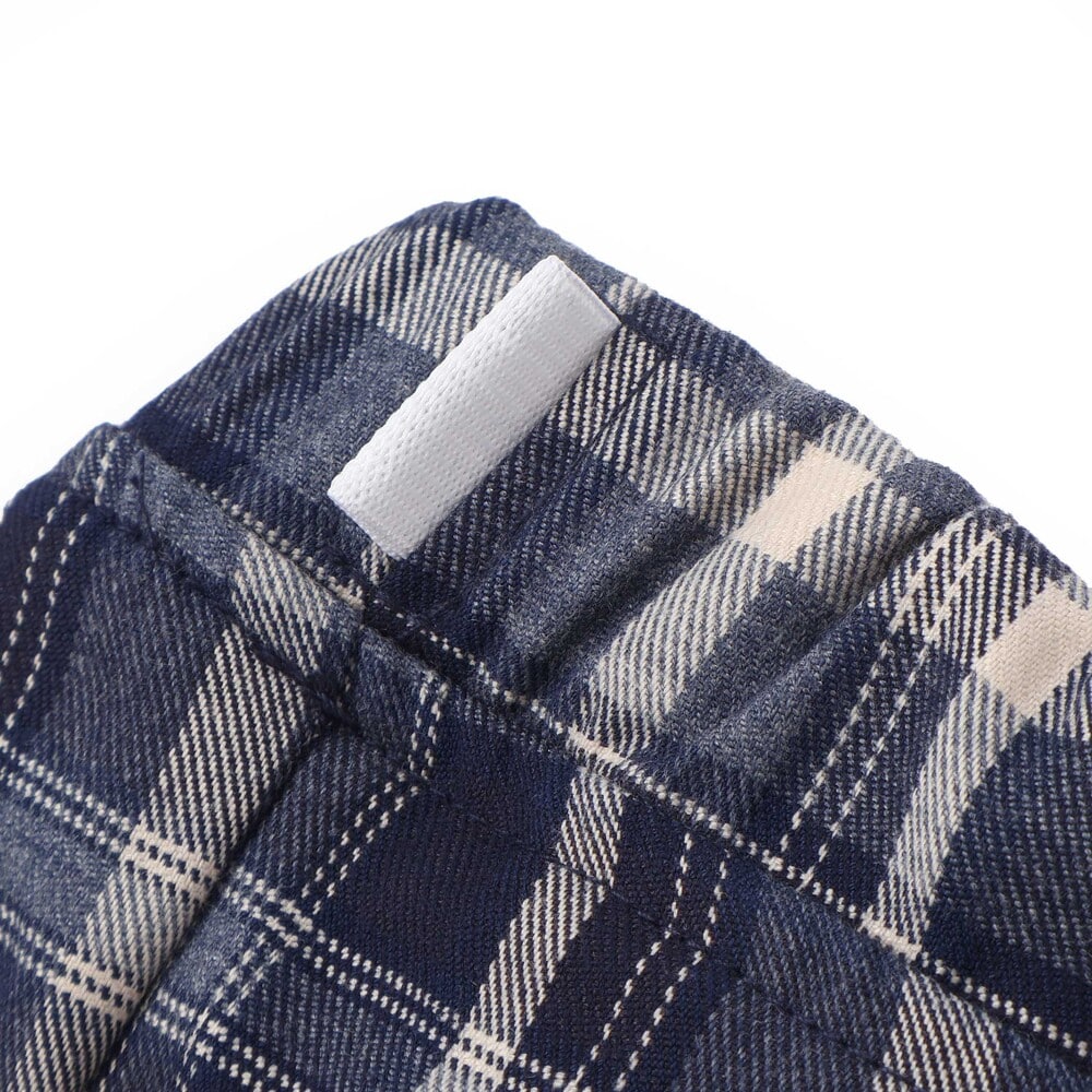【お揃い】ロゴパッチ刺しゅうリバーシブルチェックパンツ(80~130cm) グレー 80cm
