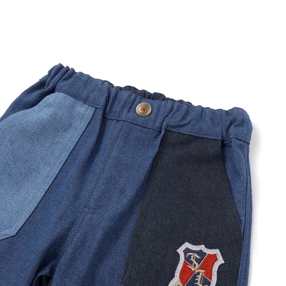 モチーフ切り替えストレッチロングパンツ(80~130cm) ベージュ 80cm