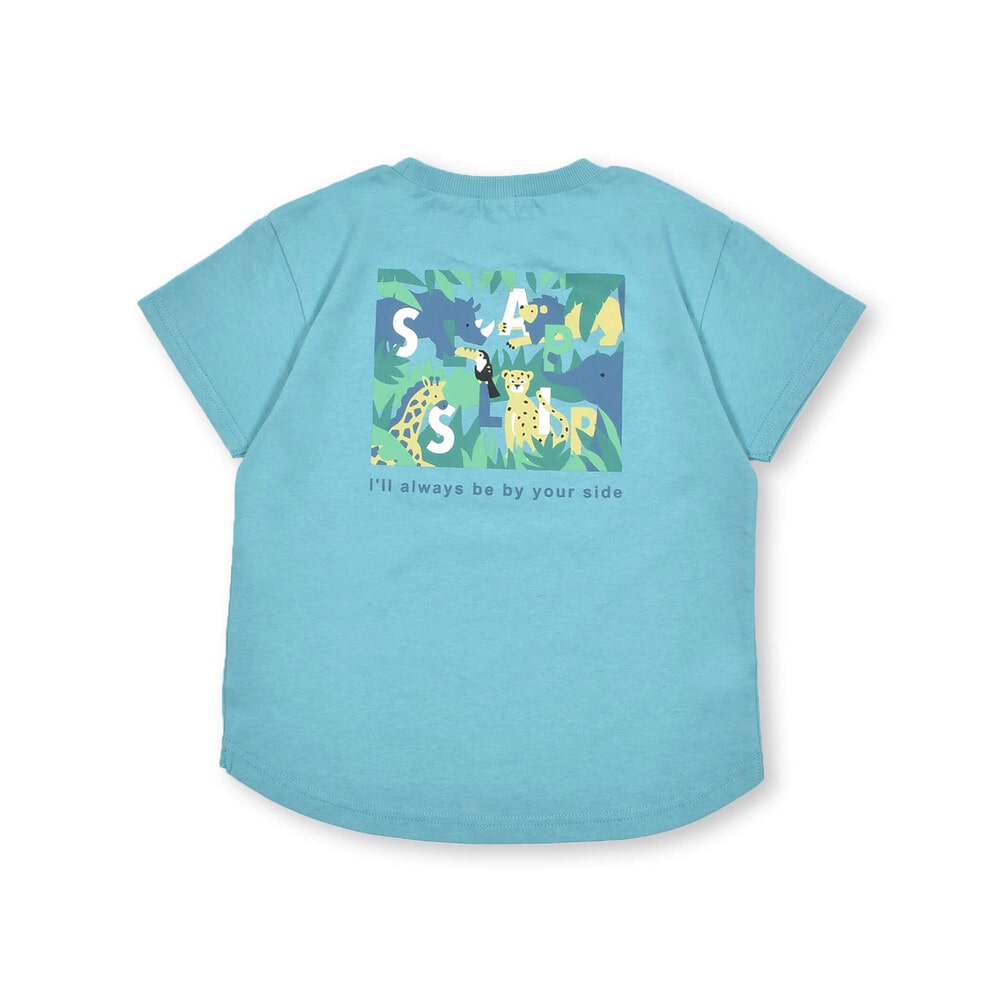 アニマルパッチ半袖Tシャツ(80~130cm)(80cm オレンジ(チーター