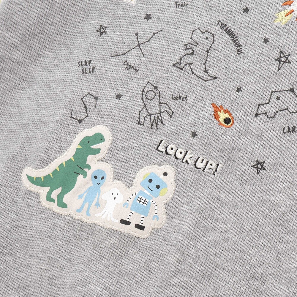 ボーダー切り替え長袖Tシャツ(80~130cm) ネイビー 80cm