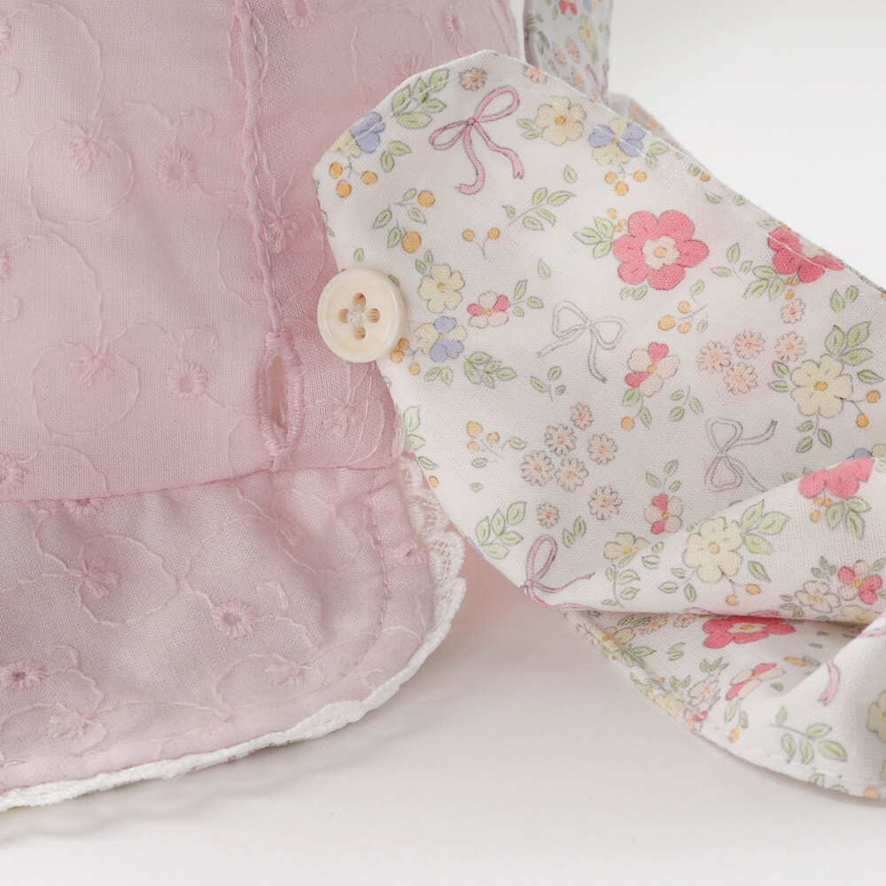 日よけ&レース付き帽子ベビー(46~48cm) ホワイト 46cm