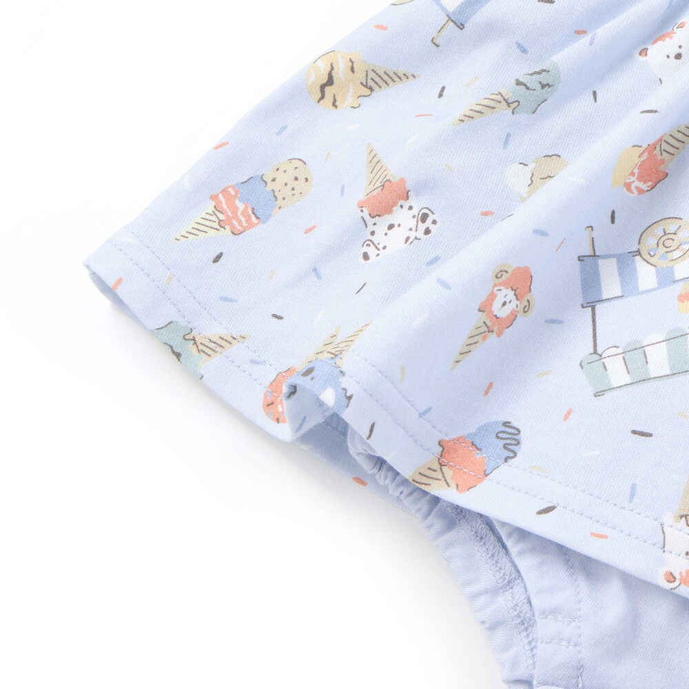 【お揃い】バルーン宝石アイス果物総柄プリントボディミニベビー(60~80cm) ピンク系 60cm