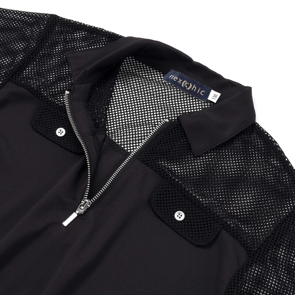 切り替えメッシュハーフジップTシャツ(110~150cm) ホワイト 110cm