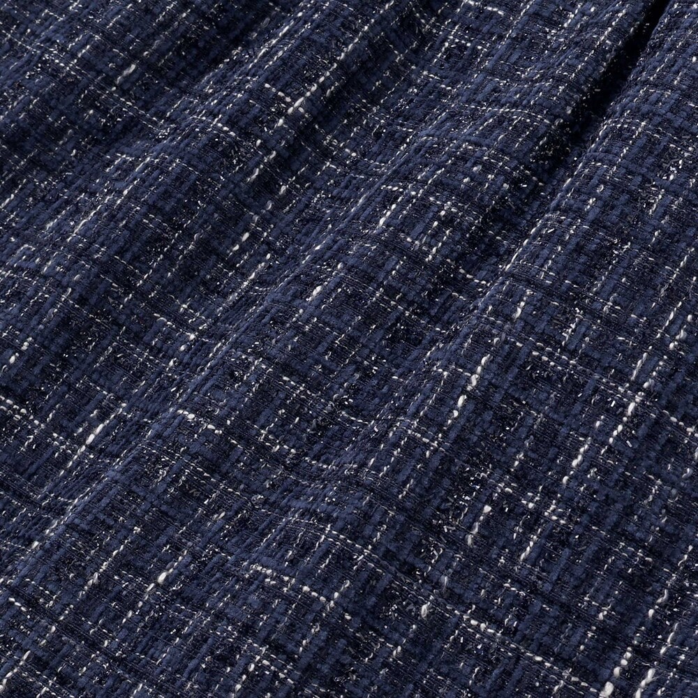 【お揃い】エタンセルラメツイードドッキングワンピース(90~160cm) ネイビー系 90cm