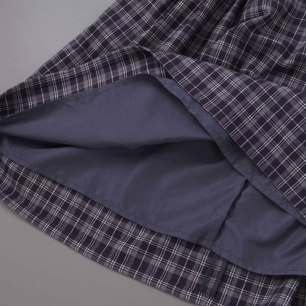 ボレロ+リボンタイ付きチェックワンピースセット(110~130cm) ネイビー系 110cm