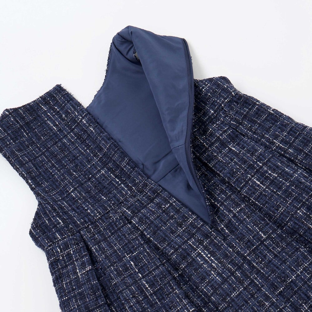 【お揃い】エタンセルラメツイードプリーツジャンパースカート(100~150cm) レッド系 100cm