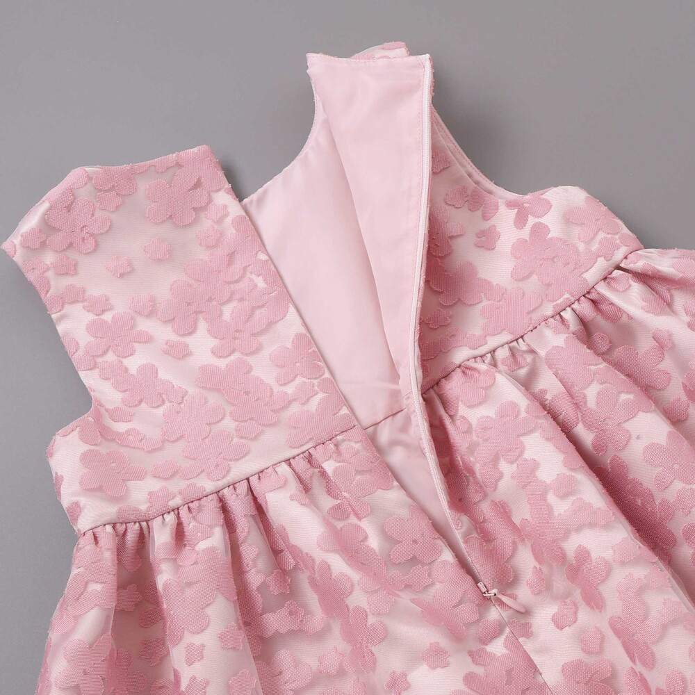 フローラルオパールプリントウエストリボンドレス(110~130cm) パープル系 110cm