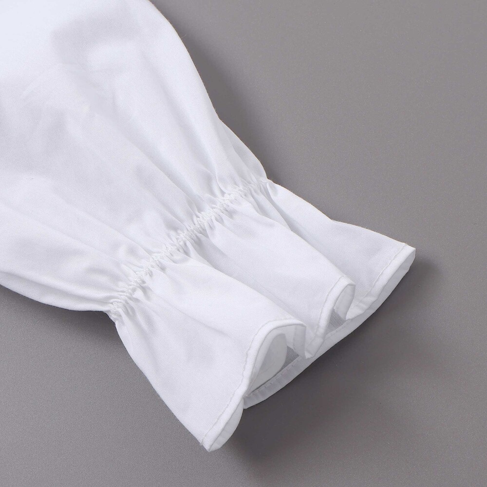 ストレッチウェザー付け襟キャンディスリーブブラウス(90~160cm) ホワイト 90cm