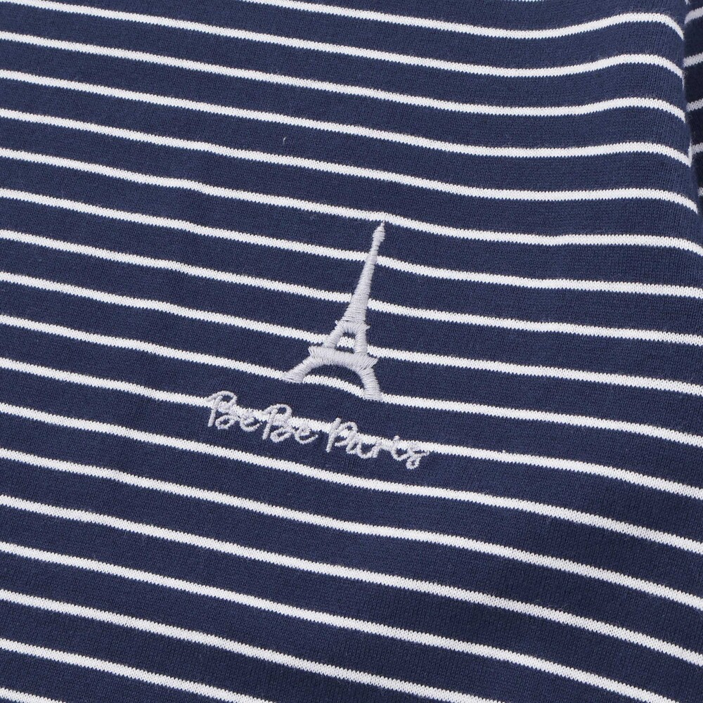 【抗菌・防臭】ワンポイント刺しゅう天竺長袖Tシャツ(90~130cm) ネイビー系 SS(90-100cm)