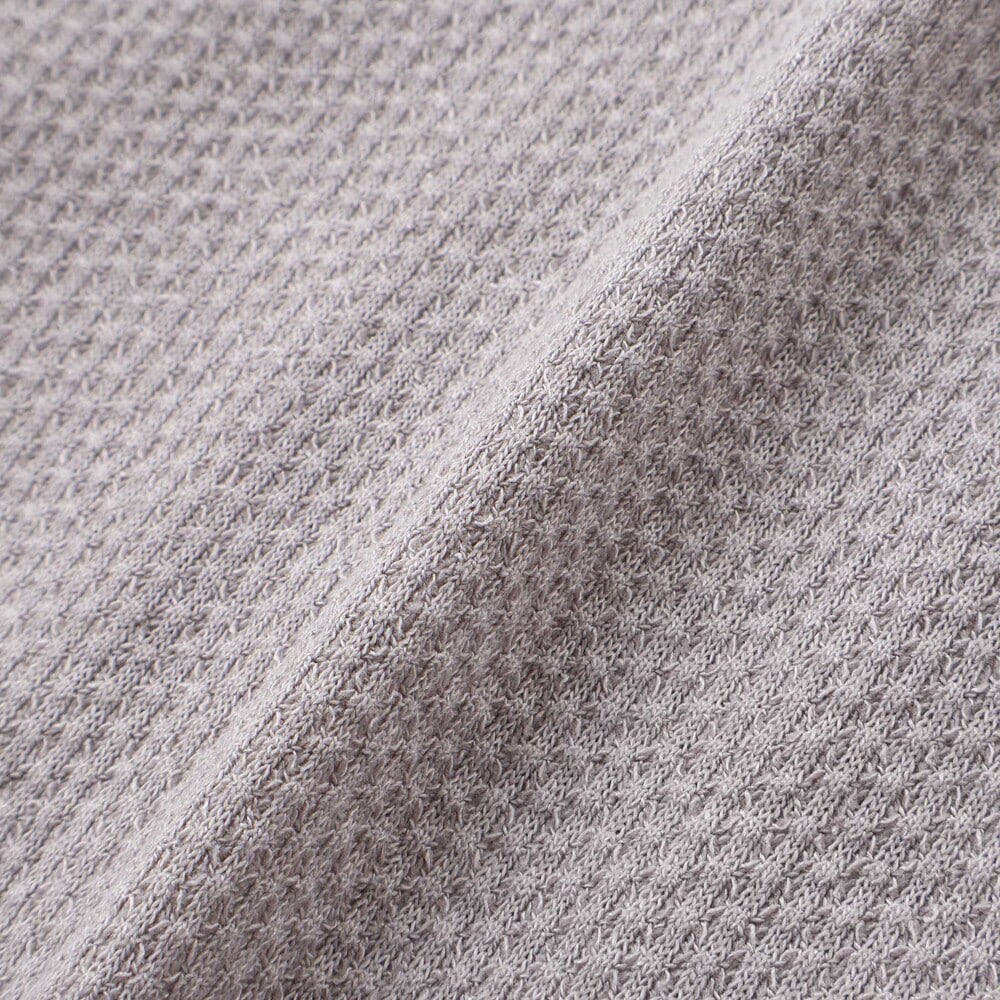 メランジワッフルポンポンフード付き長袖カーディガン(80~100cm) ブルー 80cm