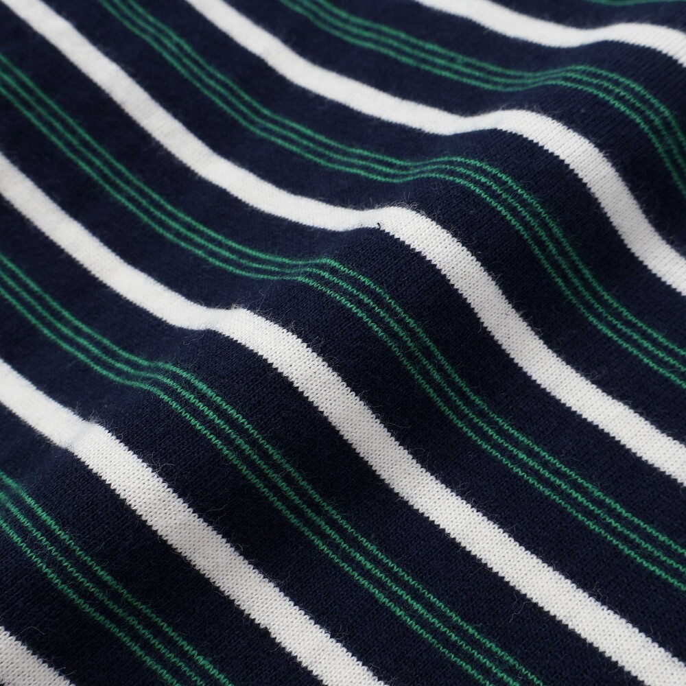 マルチボーダー天竺配色リブ長袖Tシャツ(80~90cm) レッド系 80cm