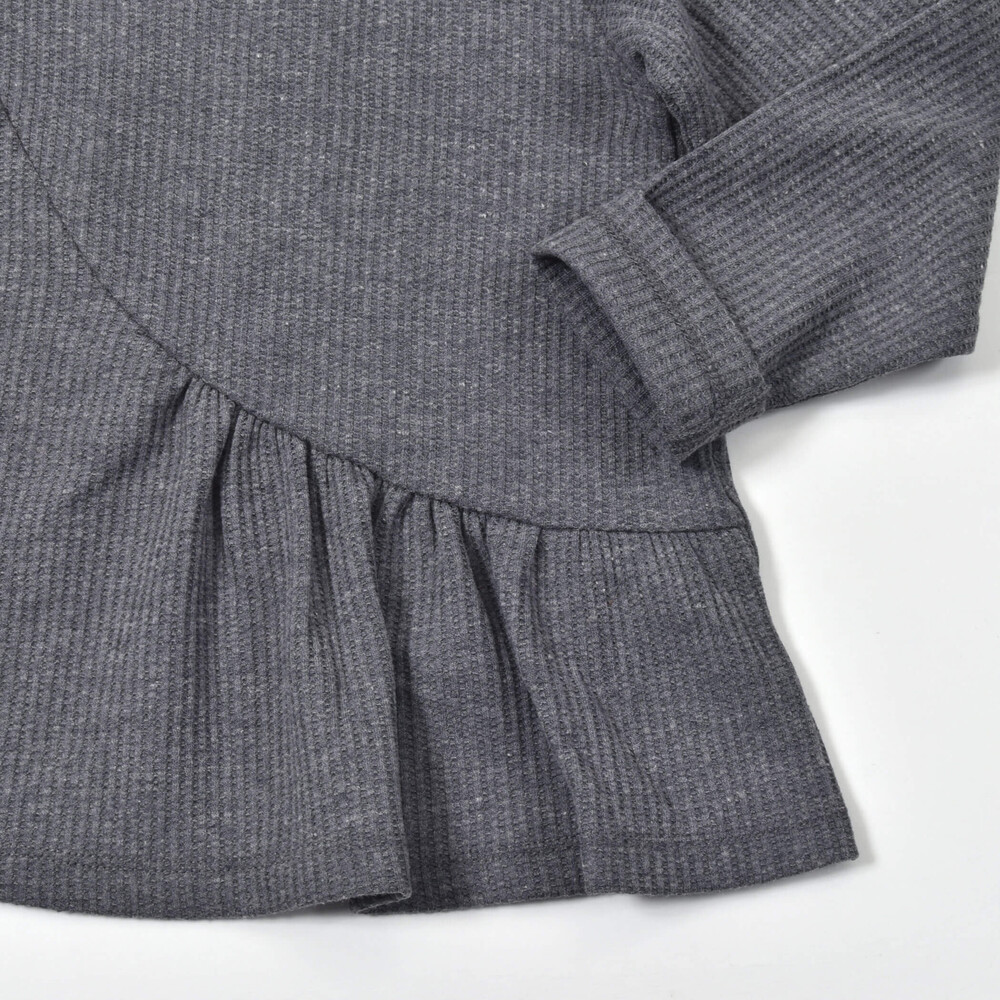 【限定商品】リブニット風セットアップ(95~150cm)【LIMITED EDITION】 グレー 95cm