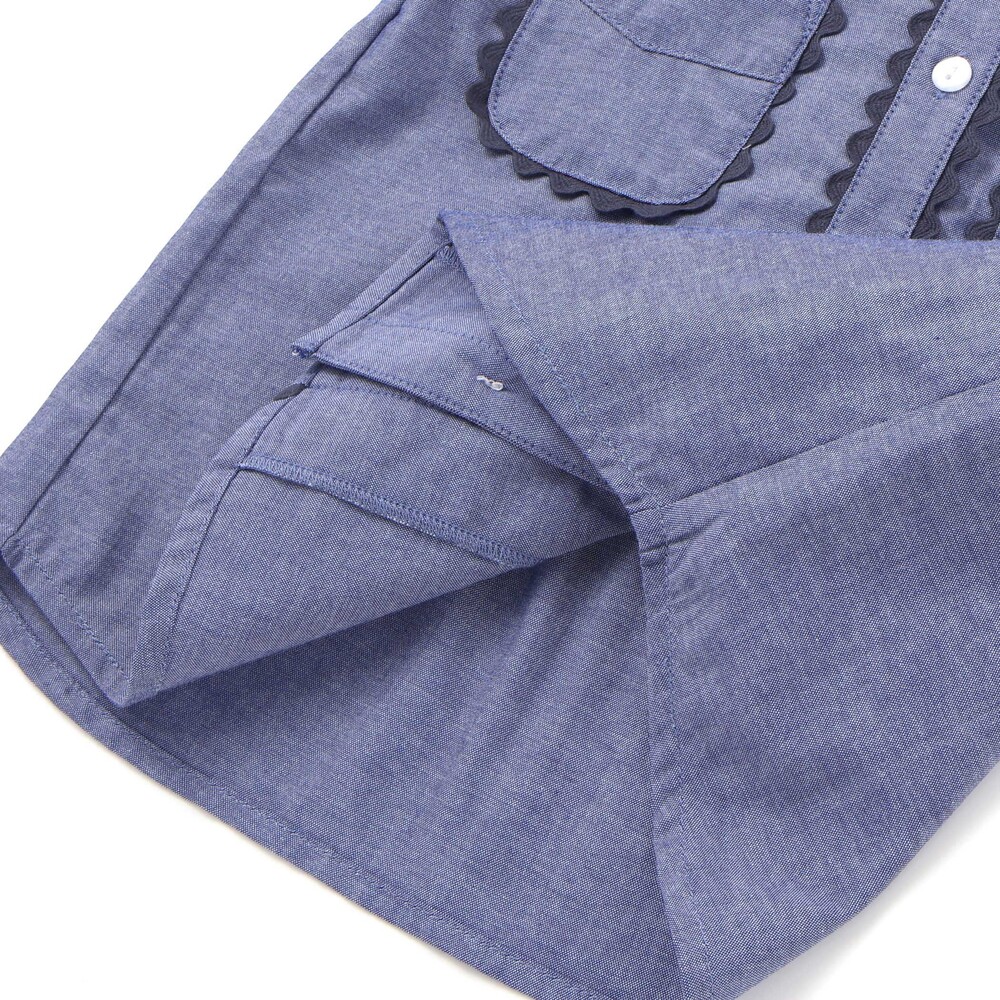 【限定商品】ダンガリーブラウス+ショートパンツセットアップ(95~150cm) レッド 95cm