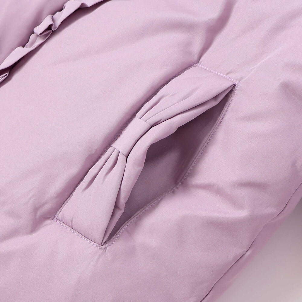 【限定商品】フリルタフタダウンコート(95~160cm) ネイビー 95cm