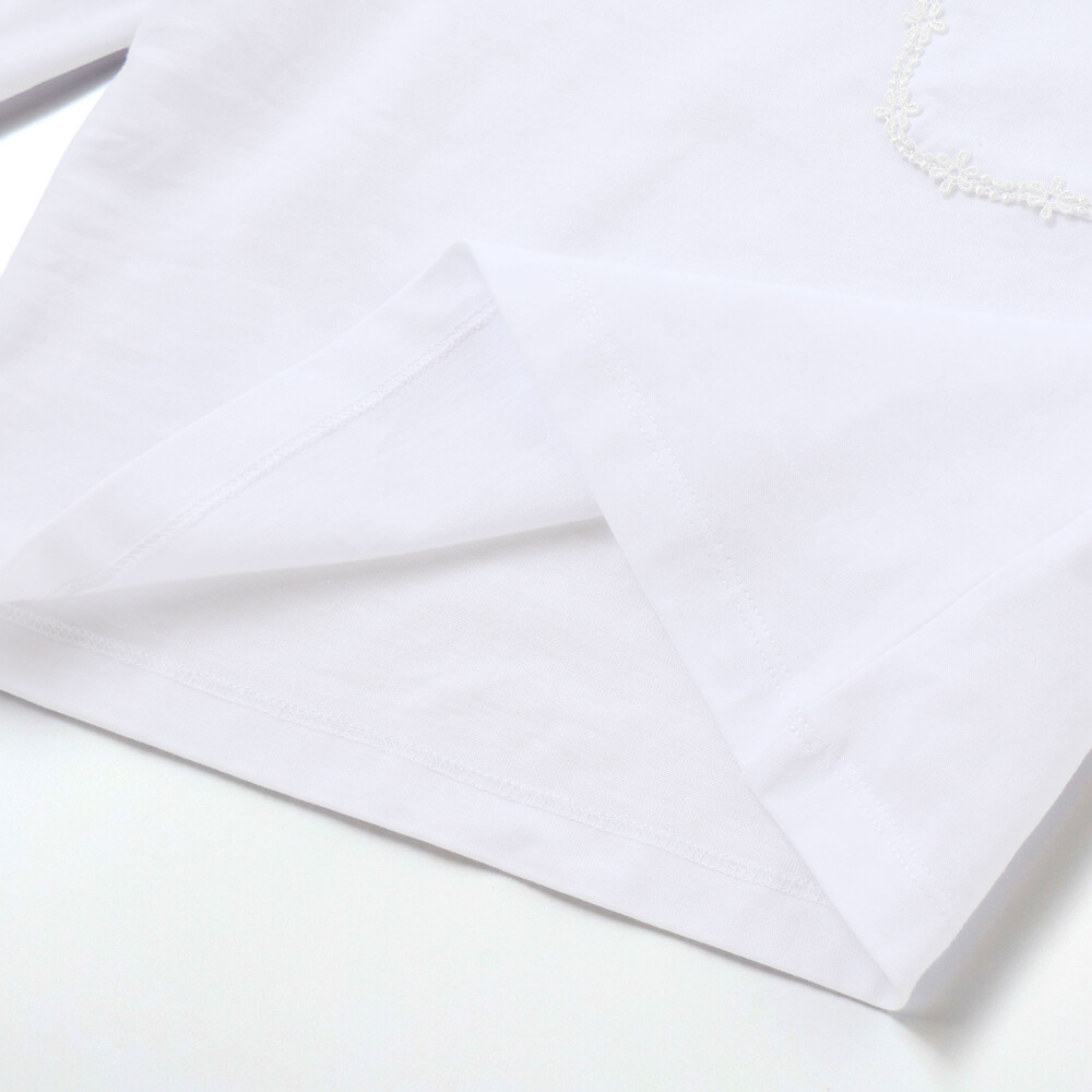 【限定商品】天竺花レースポケットロングTシャツ(95~150cm) ネイビー 95cm