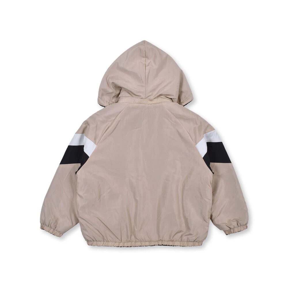 【ニコ☆プチ掲載】 ライン 入り タフタ 裏 ボア リバーシブル 長袖 パーカー (130~160cm) ピンク 130cm