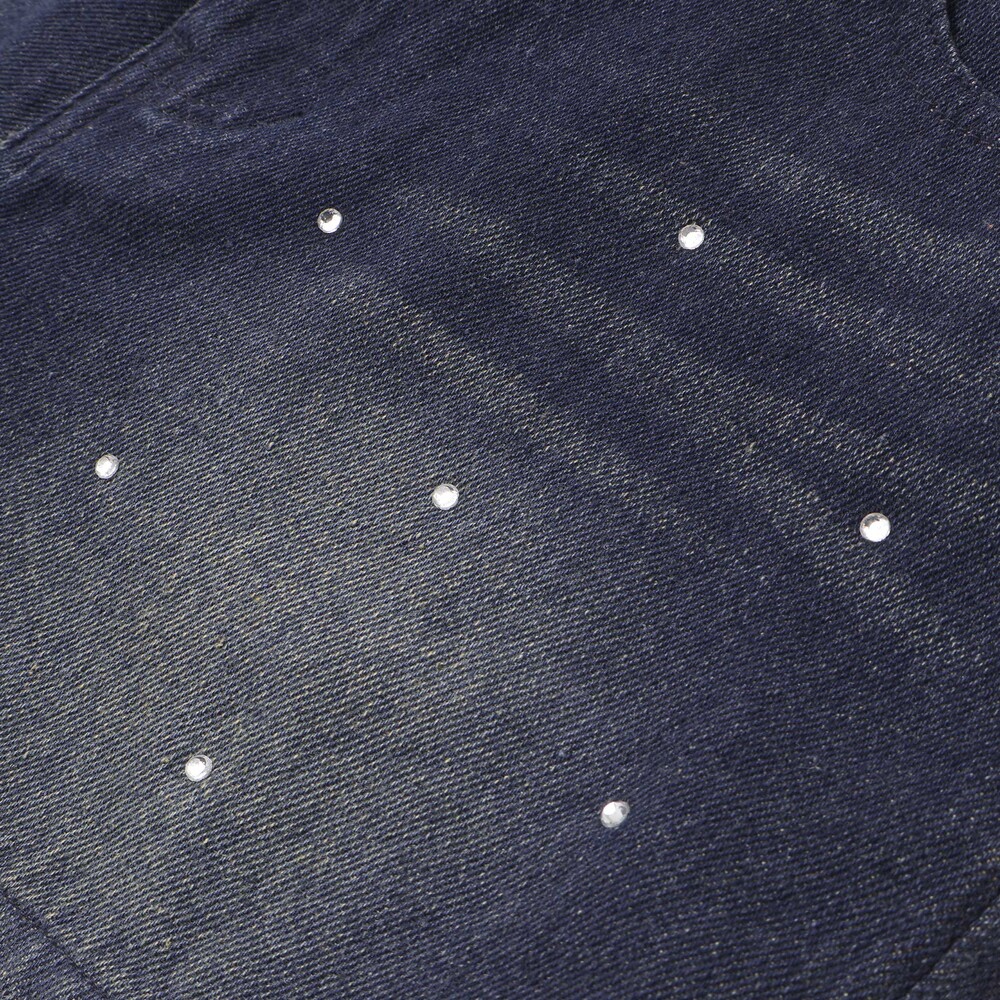 ラインストーンショートデニムパンツ(130~160cm) ネイビー 130cm