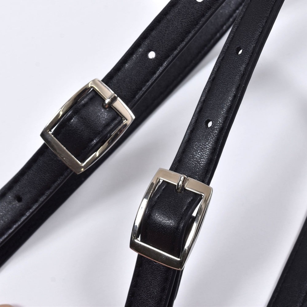 【ニコ☆プチ掲載】クリア エコレザー ハーネスベルト ホワイト ワンサイズ