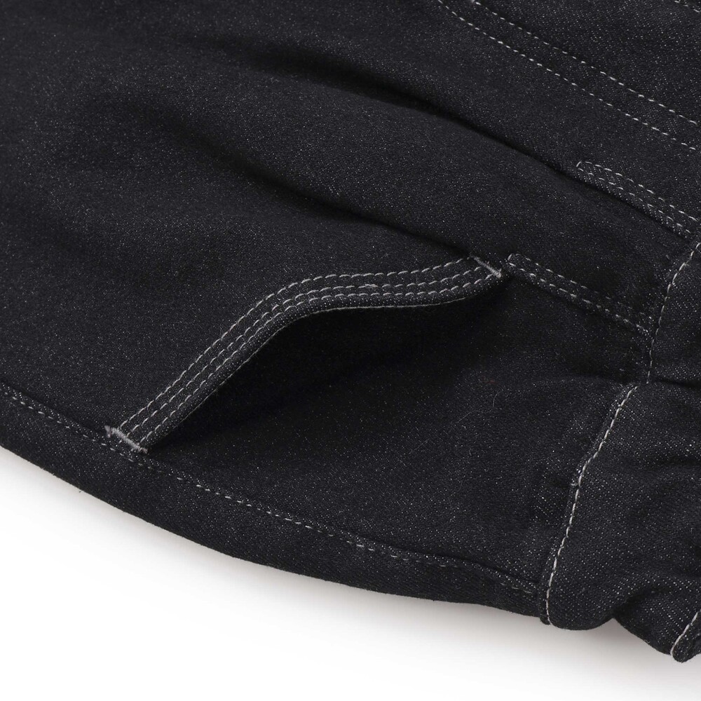 配色ステッチ裏ボアデニムキュロット(95~150cm) ネイビー 95cm