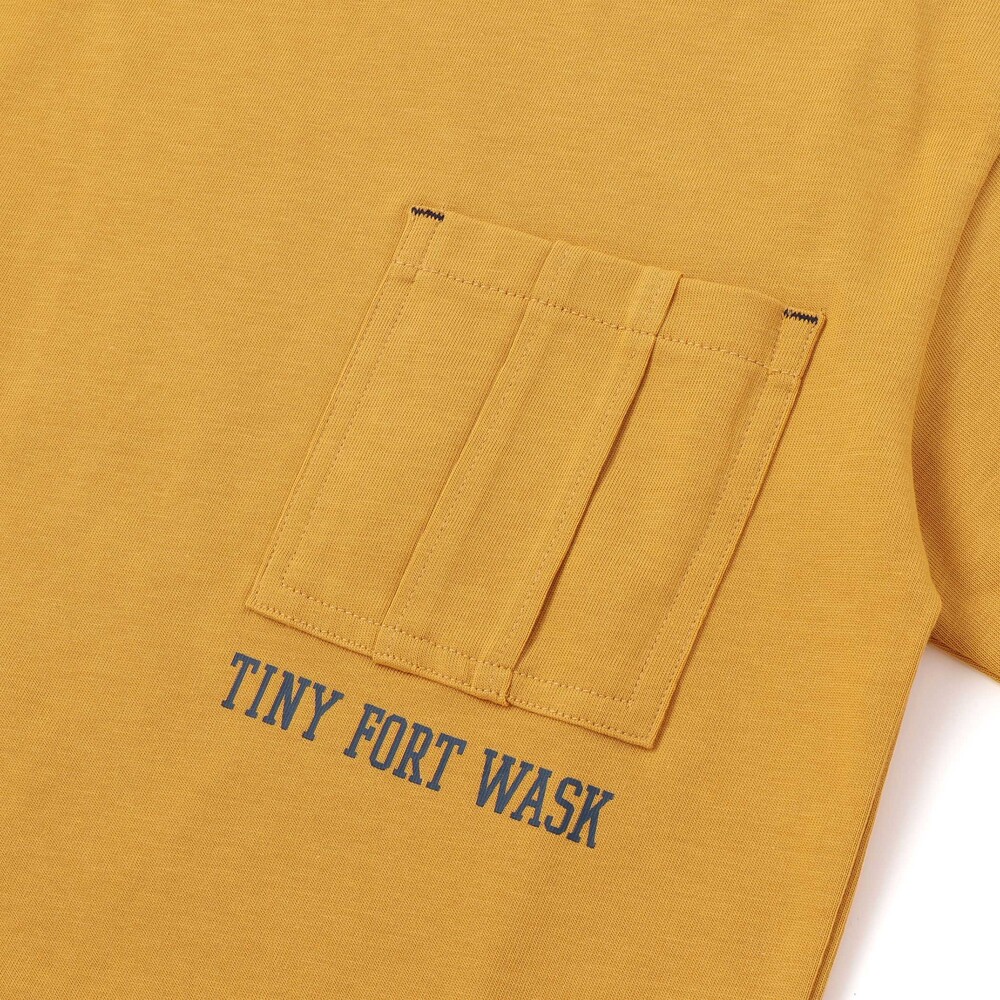 ワークポケット半袖Tシャツ&袖ロゴロンTセット(100~160cm) イエロー 100cm