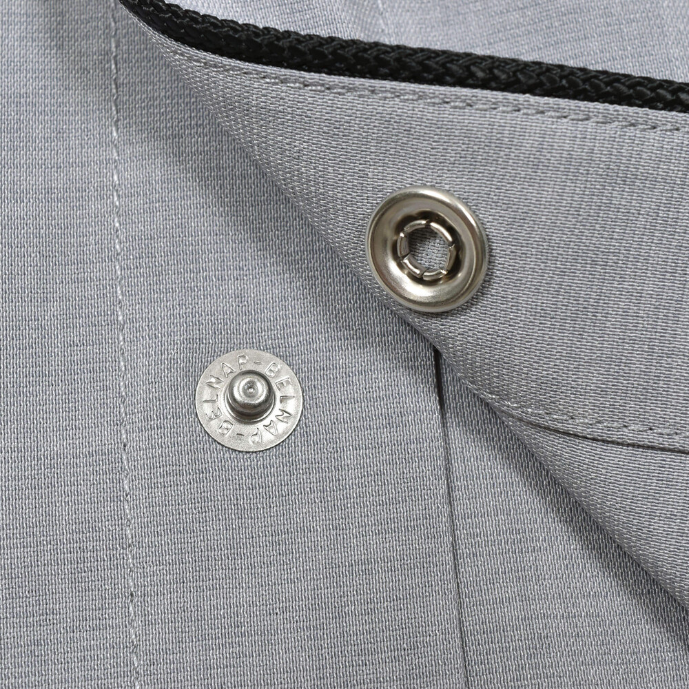 【接触冷感】ファンマートロストレッチパイピングバイカラーシャツ(100~160cm) グレー 100cm