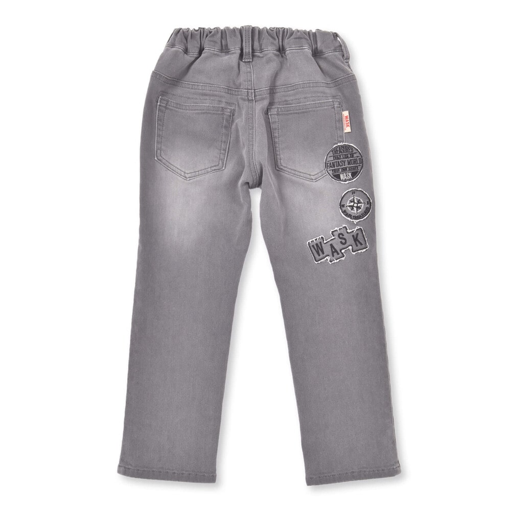 5ワッペン裏起毛ストレッチデニムパンツ(100~160cm)(100cm グレー 