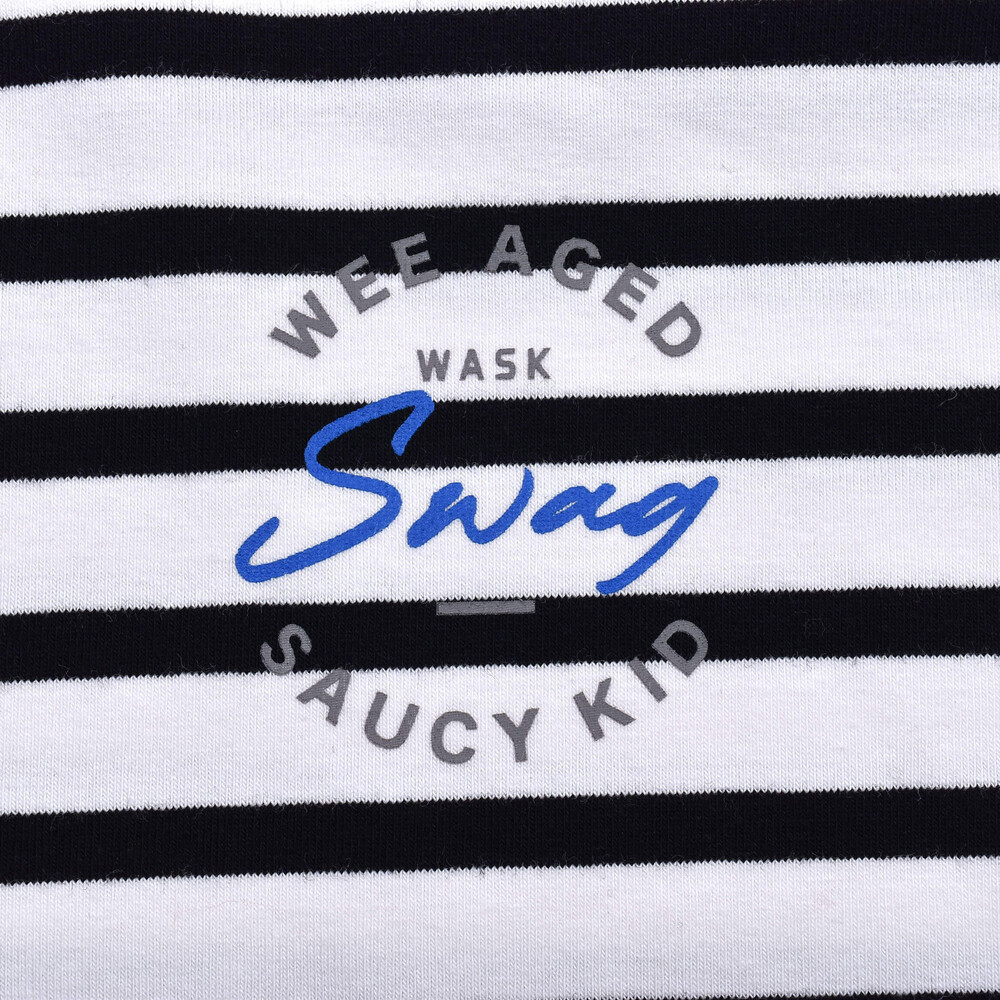 SWAG プリント ボーダー 天竺 Tシャツ (100~160cm) レッド系 100cm