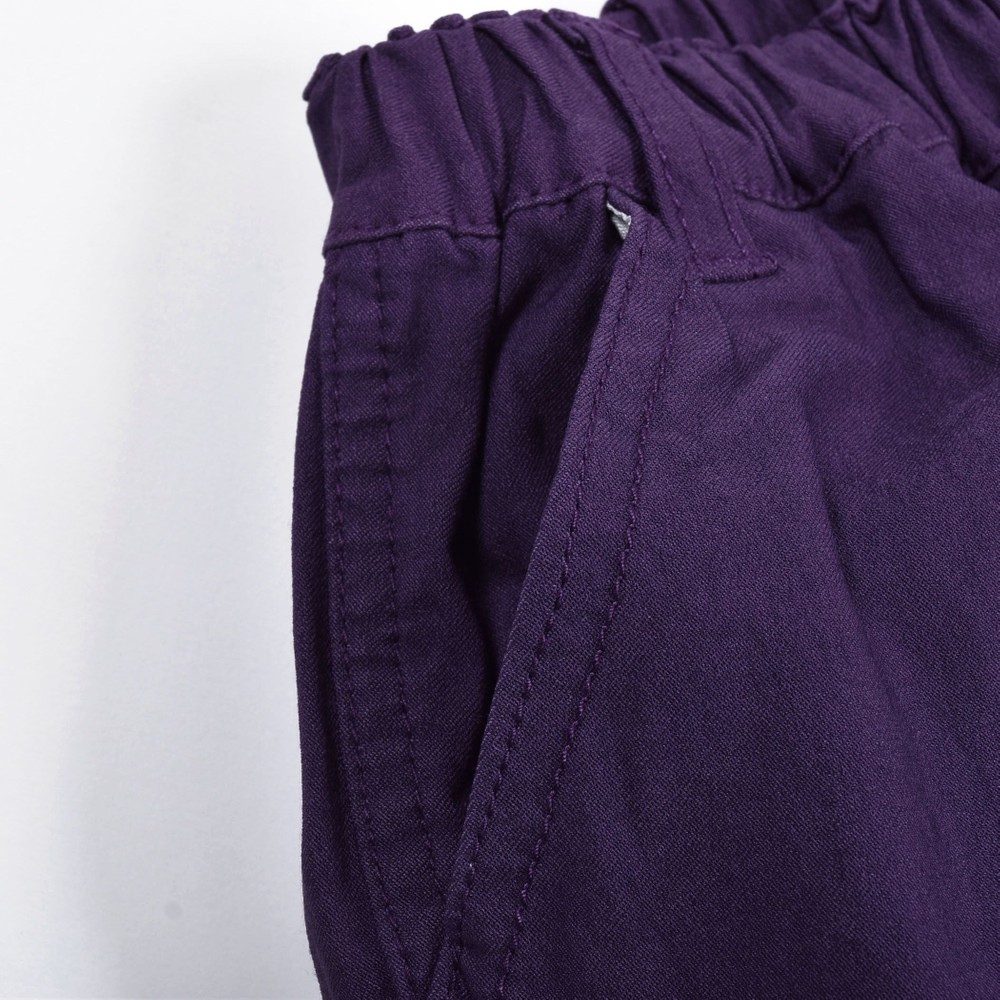 ワッペン デザイン ストレッチ パンツ(120~160cm) パープル 160cm