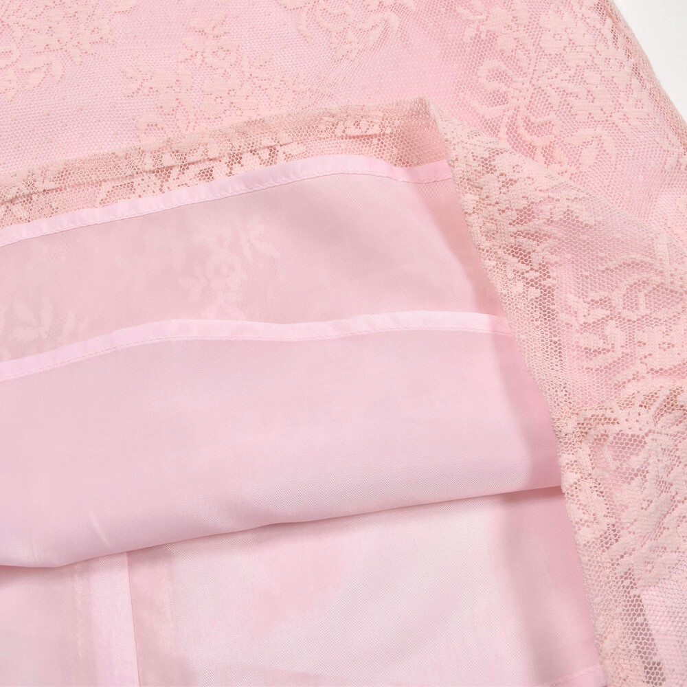 【日本製】フラワーラッセルチュールワンピース(90~130cm) ピンク 90cm