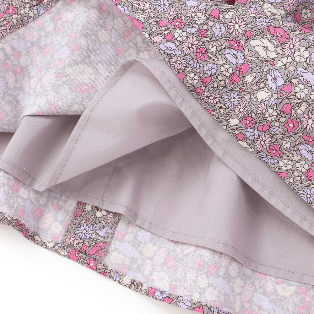 【日本製】【お揃い】リバティプリント(PETAL & DAISY) ジャンパースカート(90~140cm) ネイビー系 90cm