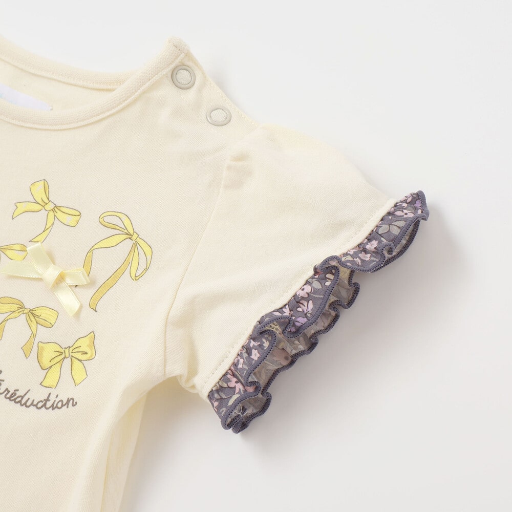 天竺半袖Tシャツ&花柄プリントブルマセット(70~90cm) ピンク系 S(70-80cm)