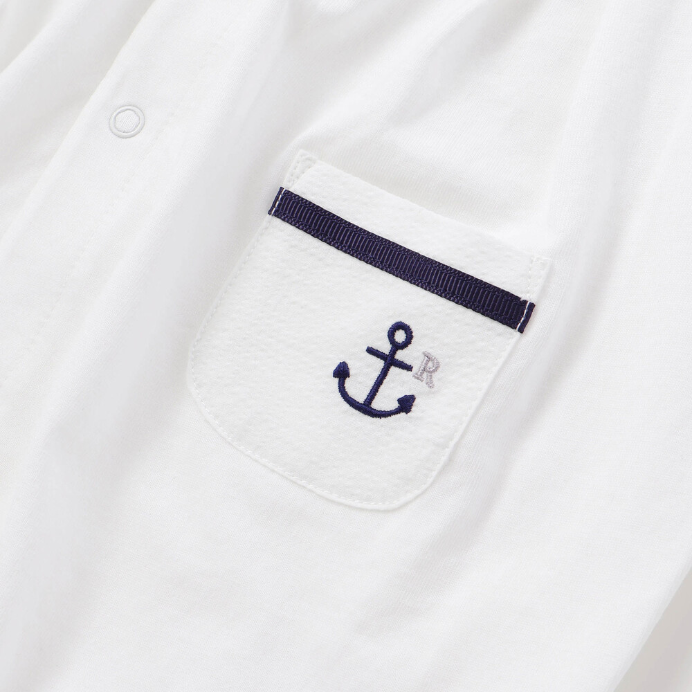 【お揃い】天竺セーラーネクタイ付き2WAYオールベビー(50~75cm) ホワイト ワンサイズ