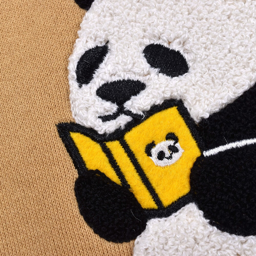 パンダ クマ アニマル サガラ刺繍 裏毛 トレーナー (80~130cm パンダ クマ アニマル サガラ刺繍 裏毛 トレーナー (80~130cm