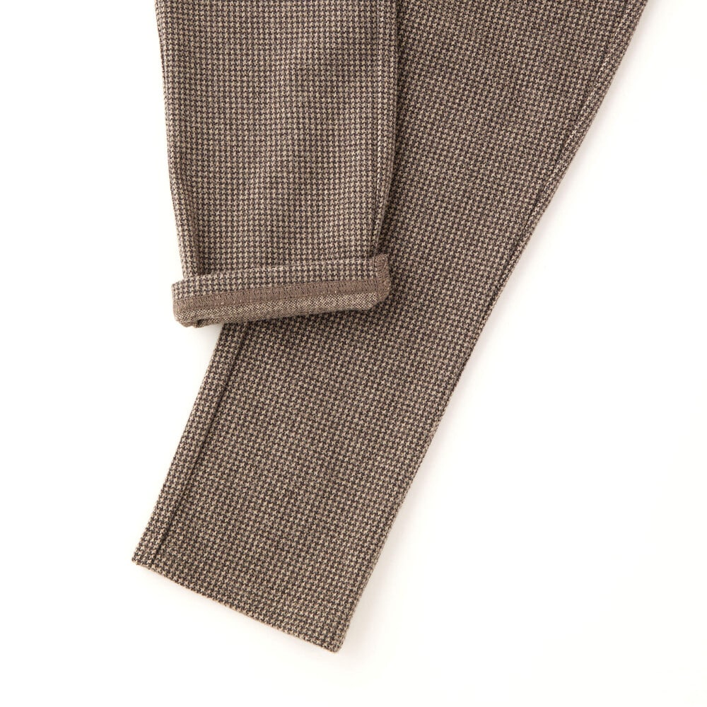 PGG 新品サイズ5ロングパンツ ジャガード チェック柄 ¥31.600 お揃い】千鳥チェック柄ジャガード起毛ロングパンツ(80~130cm)(80cm